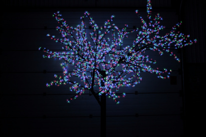 Светодиодное дерево вишня H:3,6m D3,0 м., 222W, мульти, 24V/220V  LED-CBL-3.6-2688 RGB (FS-001113)