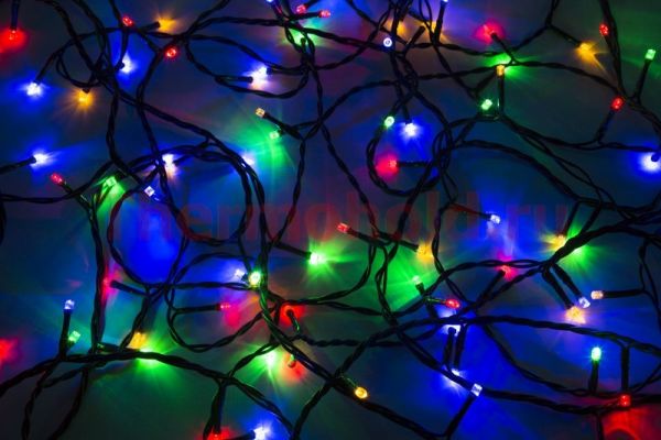 Гирлянда новогодняя "Твинкл Лайт" 10 м, 100 диодов, цвет белый/мультиколор, Neon-Night