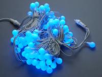 LED-PLR-100-15M-240V-B/WH  100 LED цвет синий, белые матовые шарики D2,5см, 15m, белый кауч.провод,