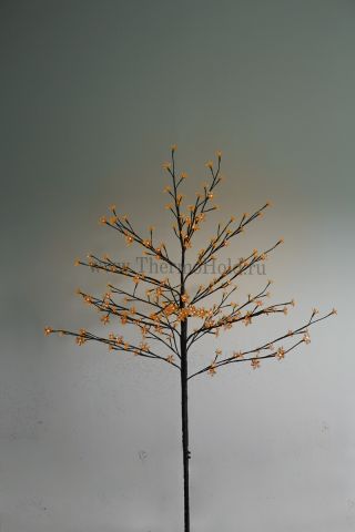 Дерево комнатное "Сакура", коричневый цвет ствола и веток, высота 1.2 метра, 80 светодиодов Теплого