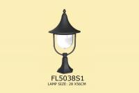 FL-5038S1 Фонарь с подставкой 28*56 см, IP 55. энергосберегающая лампа 15W, 220V, Аллюминий, прозрачное стекло Б/лампы