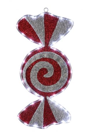 Фигура "Карамель" бархатная, размеры 60*30 см (42 белых светодиодов)
