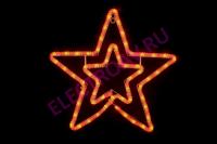LED-XM(FR)-2DCK020-R-F(R) Мотив Звезда, красная 55х54см. С красными Flash LEDS
