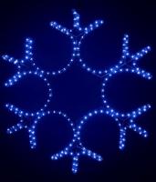 13-036 Снежинка светодиодная ажурная 0,8м, 220V, прозр. пр.  синий