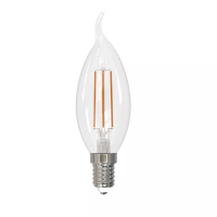 LED-CW35-5W/4000K/E14/CL/SLF Лампа светодиодная. Форма "свеча на ветру", прозрачная. Белый свет (4000К). ТМ Volpe