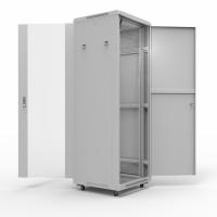 Шкаф напольный 19" серии Standart 47U 600х1000мм, передняя дверь стекло, задняя дверь металл, RAL 7035 (состоит из 3 частей) REXANT