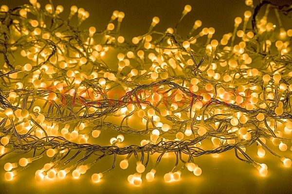 Гирлянда новогодняя "Мишура LED"  3 м  288 диодов, цвет желтый