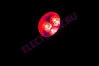 G-DT02-R 12V, красный точечный LED прожектор поворотный на кронштейне, 3 LED CREE/1W,  3W, световой поток 330лм, 110лм/W, 12V, IP67