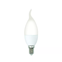 LED-CW37-6W/4000K/E14/FR/SLS Лампа светодиодная. Форма ?свеча на ветру?, матовая. Белый свет (4000K). ТМ Volpe