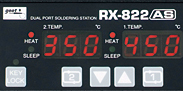 goot RX-822AS, паяльная станция цифровая, кнопочн. управление, а/с  220/24В, (2 канала 72Вт, 150Вт)(без жала)