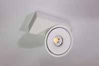 Потолочный накладной светильник ROUND-OUT-02-WH-WW (теплый белый свет,белый корпус),размер:L191хD133хH59мм, в комплекте сдрайверм тока