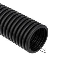 Труба гофрированная из ПНД, с зондом, черная, ?40 мм (бухта 15 м/уп.) REXANT