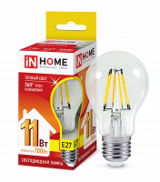 Лампа светодиодная LED-A60-deco 11Вт 230В Е27 3000К 1160Лм прозрачная IN HOME