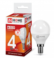 Лампа светодиодная LED-ШАР-VC 4Вт 230В Е14 6500К 380Лм IN HOME
