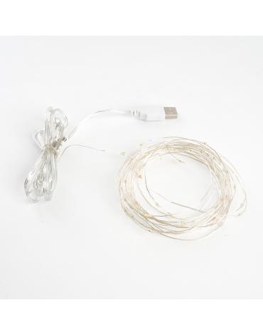 Гирлянда линейная Роса,  50LED 5000К, 5м, IP20 USB, прозрачный шнур, CL575
