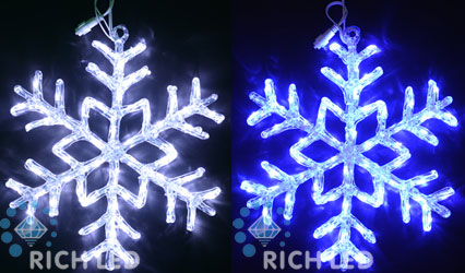 LED снежинка АКРИЛОВАЯ 40 см синяя постоянное свечение 54LED 220В IP54, цвет: синий