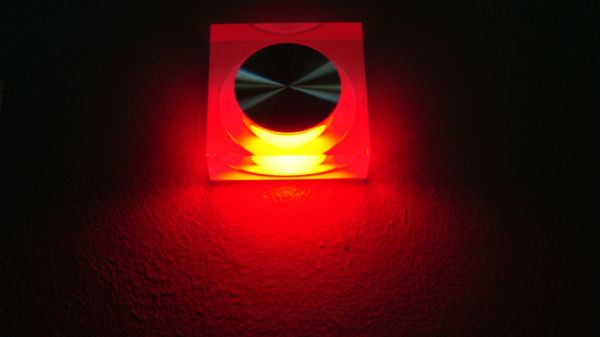 Светодиодный квадратный светильник, встраиваемый в стену, красный оттенок, 1*1W (FS-FL55SH-SP RED)