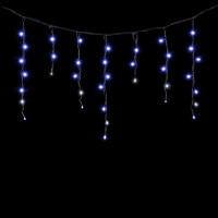 04-198 Гирлянда Бахрома 3,1 x 0,5 м Синяя с Мерцанием Белого Диода 220В, 120 LED, Провод Черный Кауч