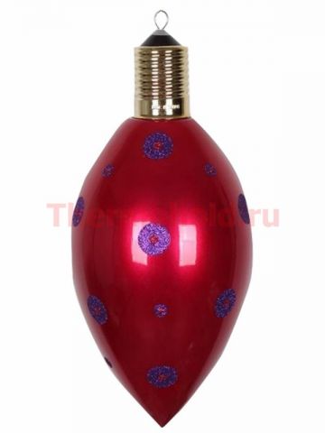 Елочная фигура "Клубничка" 40 см, цвет бордовый, упаковка 6 шт