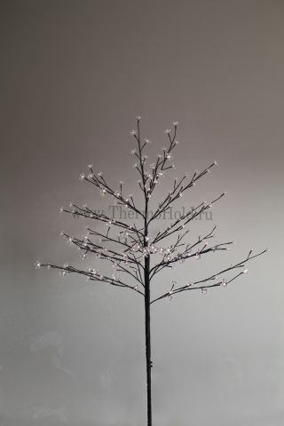 Дерево комнатное "Сакура", коричневый цвет ствола и веток, высота 1.2 метра, 80 светодиодов белого ц