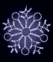 13-049 Снежинка светодиодная с кольцами 0,9м, 220V, прозр. пр. белый