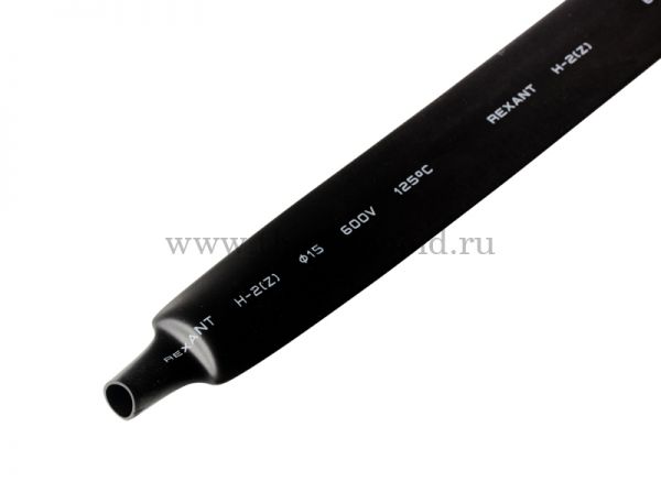 Термоусаживаемая трубка REXANT 18,0/9,0 мм, черная, упаковка 50 шт. по 1 м