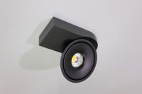 Потолочный накладной светильник ROUND-OUT-02-BL-WW (теплый белый свет,черный корпус),размер:L191хD133хH59мм, в комплекте сдрайверм тока