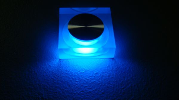 Светодиодный квадратный светильник, встраиваемый в стену, синий оттенок, 1*1W (FS-FL55SH-SP BLUE)