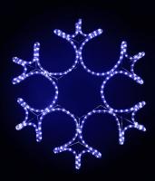 13-038 Снежинка светодиодная ажурная 0,55м, 220V, прозр. пр.  синий