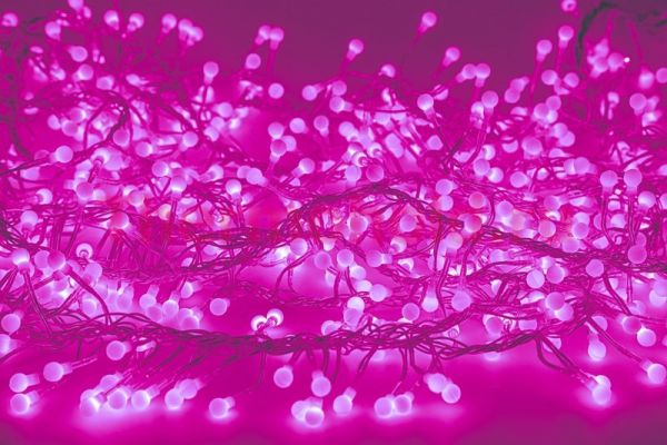 Гирлянда новогодняя "Мишура LED"  6 м 576 диодов, цвет розовый