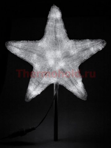 Акриловая светодиодная фигура "Звезда" 50см, 160 светодиодов, белая