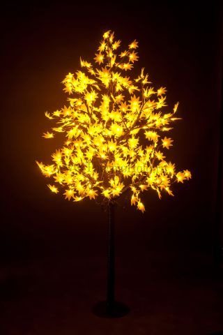 Светодиодное дерево "Клён", высота 2,1м, диаметр кроны 1,8м, Желтые светодиоды, IP 65, понижающий тр