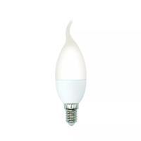 LED-CW37-5W/4000K/E14/FR/SLS Лампа светодиодная. Форма ?свеча на ветру?, матовая. Белый свет (4000K). ТМ Volpe