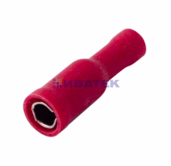 Разъем штекерный изолированный гнездо 4 мм 0.5-1.5 мм² (РШи-м 1.5-4/РШИм 1,25-5-4) красный REXANT  уп 100шт