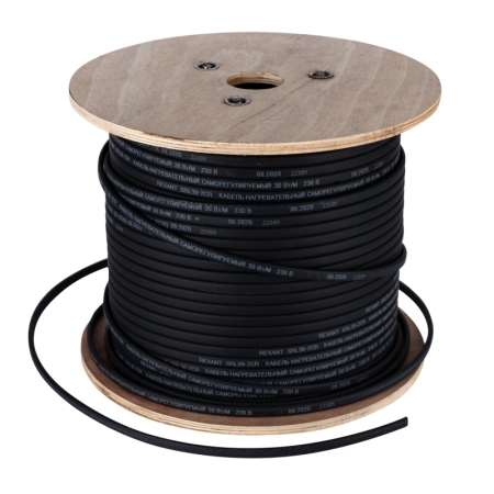 Изображение Саморегулируемый греющий кабель, экранированный, 16КНС 2ЛТГ-ЭЛ 65/85, UV (16 Вт/1 м), 200 м REXANT  интернет магазин Иватек ivatec.ru
