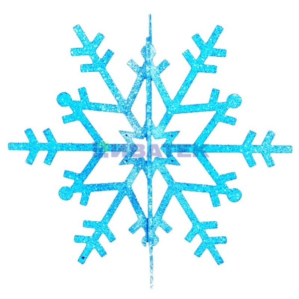Елочная фигура "Снежинка резная 3D", 61 см, цвет синий, упаковка 6 шт