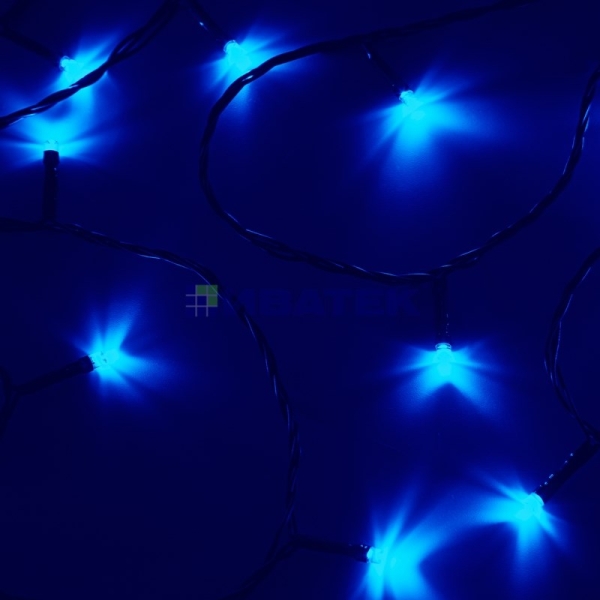 Гирлянда "Твинкл Лайт" 10 м, темно-зеленый ПВХ, 80 LED, цвет: Синий