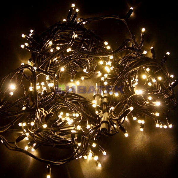 Гирлянда новогодняя  "Дюраплей LED"  100% Flashing, 20м,  200 диодов,  тепло-белая  NEON-NIGHT