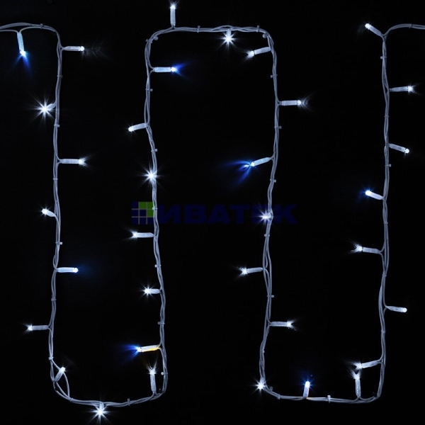 Гирлянда модульная  "Дюраплей LED"  20м  200 LED  белый каучук , мерцающий "Flashing" (каждый 5-й диод), Белая