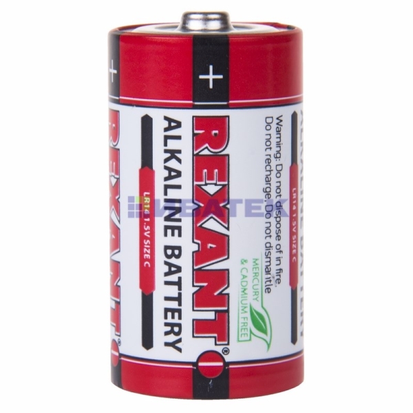 Алкалиновая  батарейка тип  С/LR14   "REXANT"    1,5 V (2шт./упак)