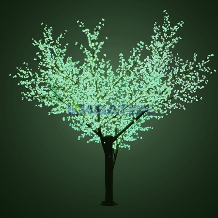 Изображение Светодиодное дерево "Сакура", высота 3,6м, диаметр кроны 3,0м, Зеленые светодиоды, IP 54, понижающий  интернет магазин Иватек ivatec.ru