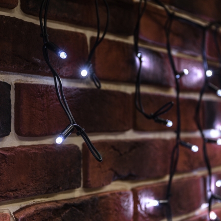 Изображение Гирлянда Айсикл (Бахрома) светодиодная 5х0,7 м, 152 LED, черный провод каучук, белое свечение NEON-NIGHT  интернет магазин Иватек ivatec.ru