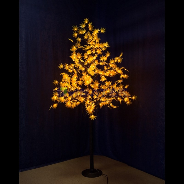 Светодиодное дерево "Клён", высота 2,1м, диаметр кроны 1,8м, Желтые светодиоды, IP 65, понижающий тр