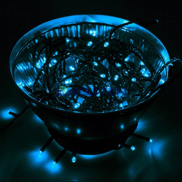 Гирлянда новогодняя "Твинкл Лайт" 10 м, 100 диодов, цвет Синий, Neon-Night