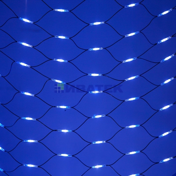 Гирлянда новогодняя - сеть мигающая (чейзинг) LED 2*3м (432 диода), КАУЧУК, Белые и Синие диоды