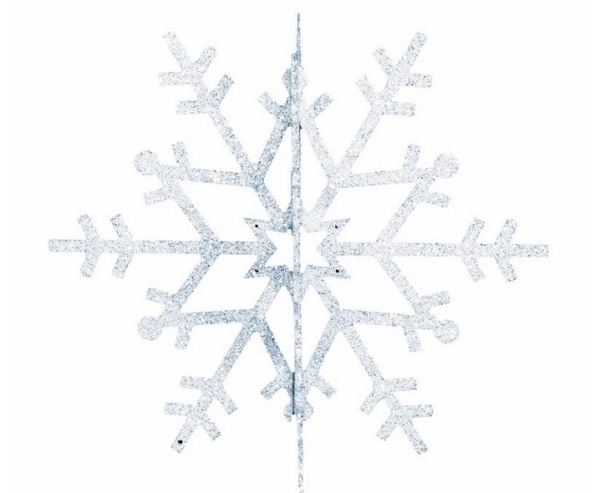 Елочная фигура "Снежинка резная 3D", 61 см, цвет серебряный, упаковка 6 шт