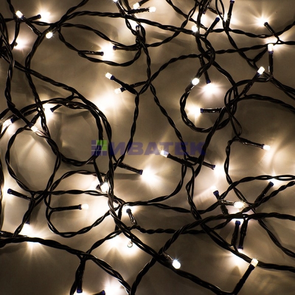 Гирлянда новогодняя "Твинкл Лайт" 10 м, 100 диодов, цвет теплый белый/мультиколор, Neon-Night