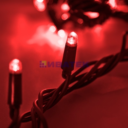 Изображение Гирлянда новогодняя "Твинкл Лайт" 20 м, 240 диодов, цвет Красный, черный провод "каучук", Neon-Night  интернет магазин Иватек ivatec.ru