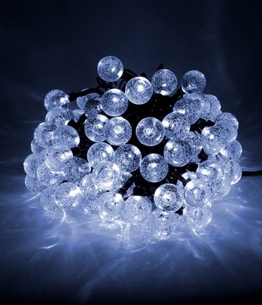 18-026 Гирлянда светодиодная Пузырьки 10м, 100 led, 220-230V., D23мм, хол. белый