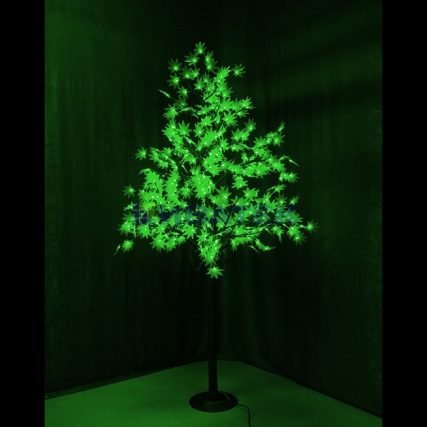 Светодиодное дерево "Клён", высота 2,1м, диаметр кроны 1,8м, Зеленые светодиоды, IP 65, понижающий т